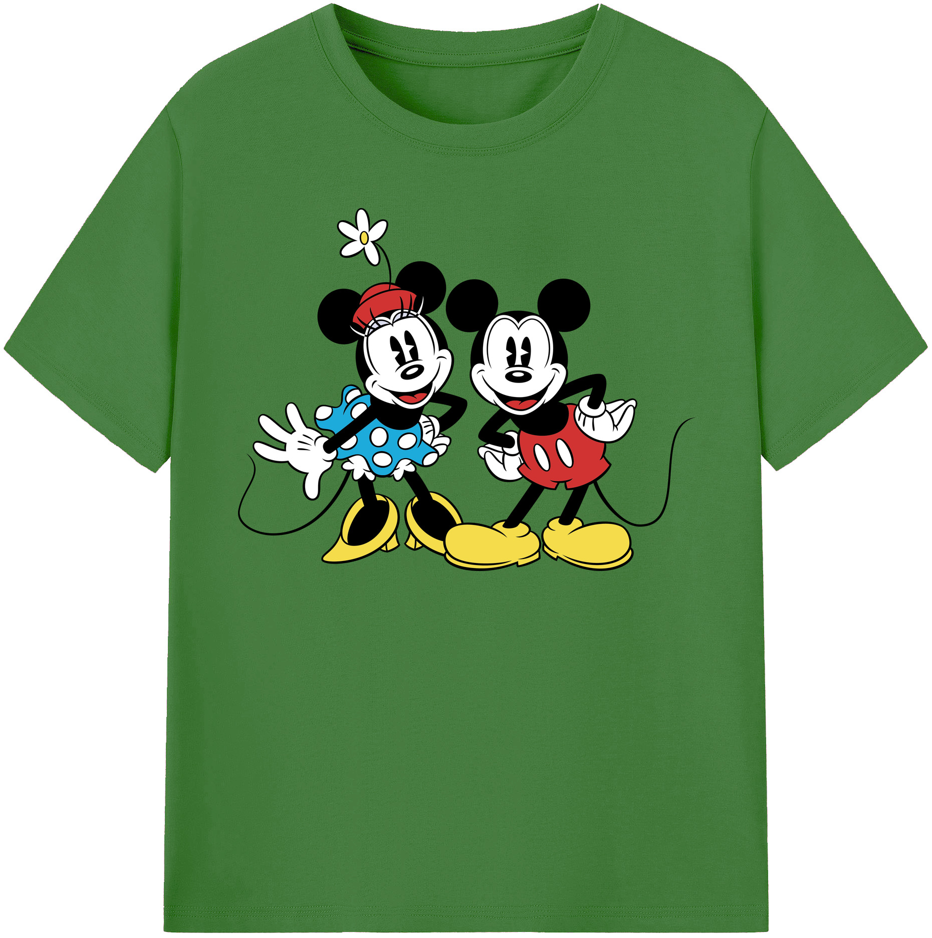 （画像用） ミッキーマウス Mickey Mouse レディースカジュアルプリントTシャツ（綿100％）